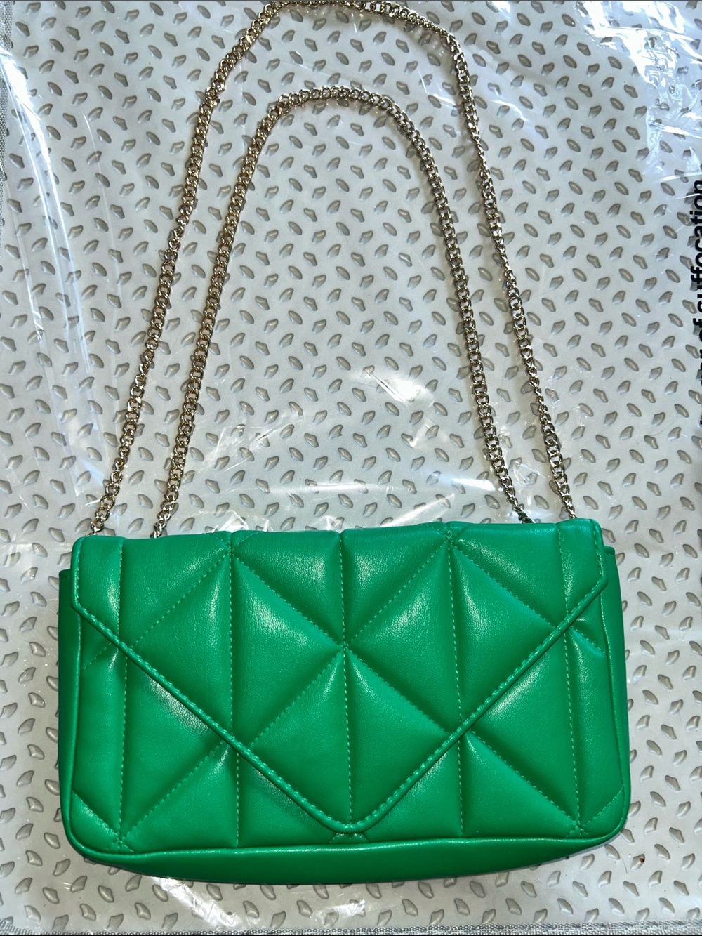 H&M Emerald Green Quilted Chain Crossbody Bag